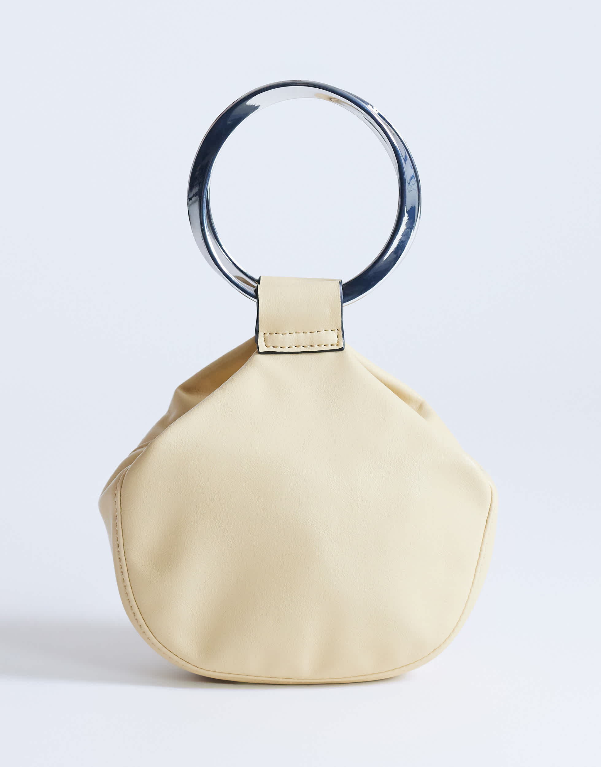 Topshop Cherry metal handle grab bag in buttermilk
