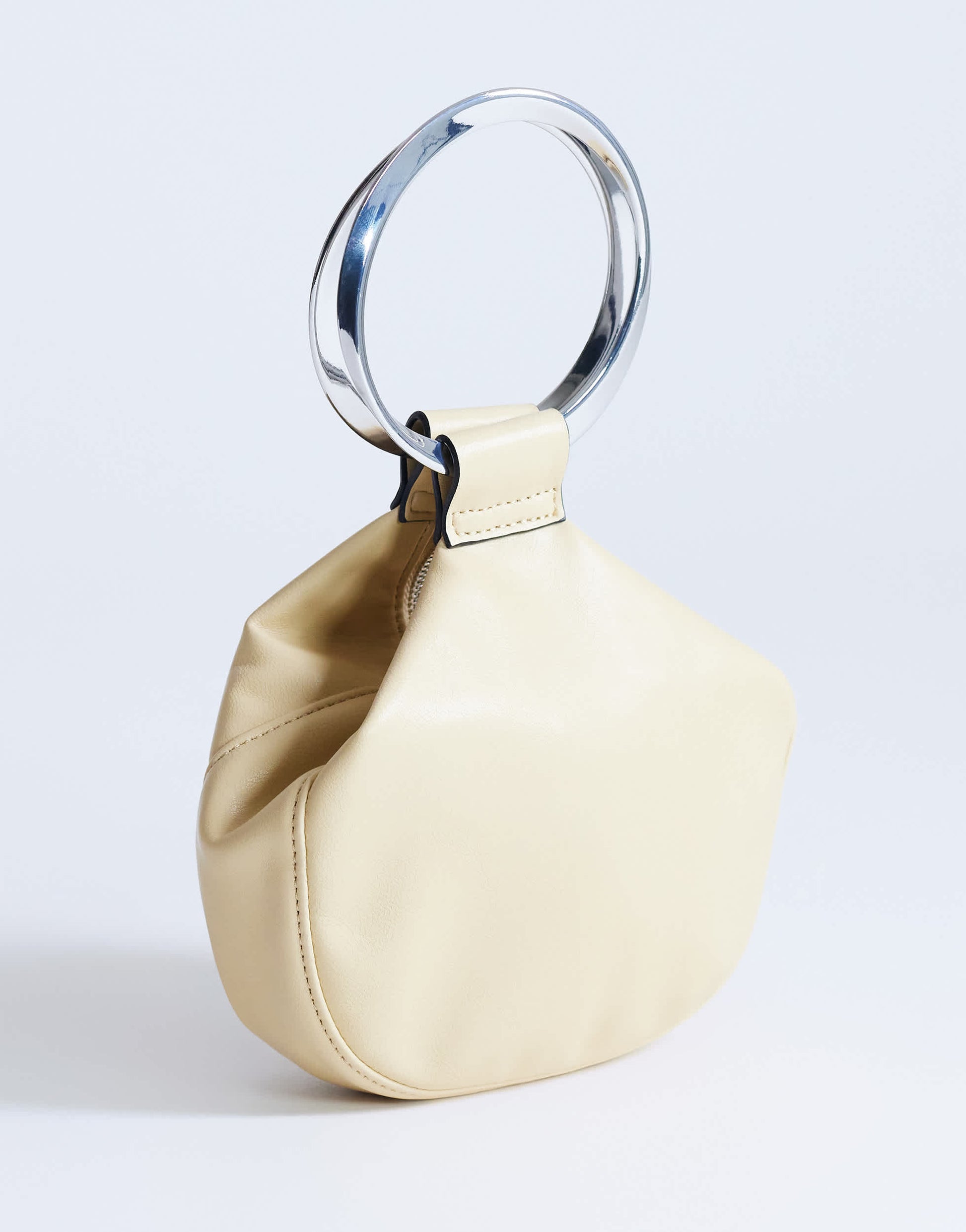 Topshop Cherry metal handle grab bag in buttermilk