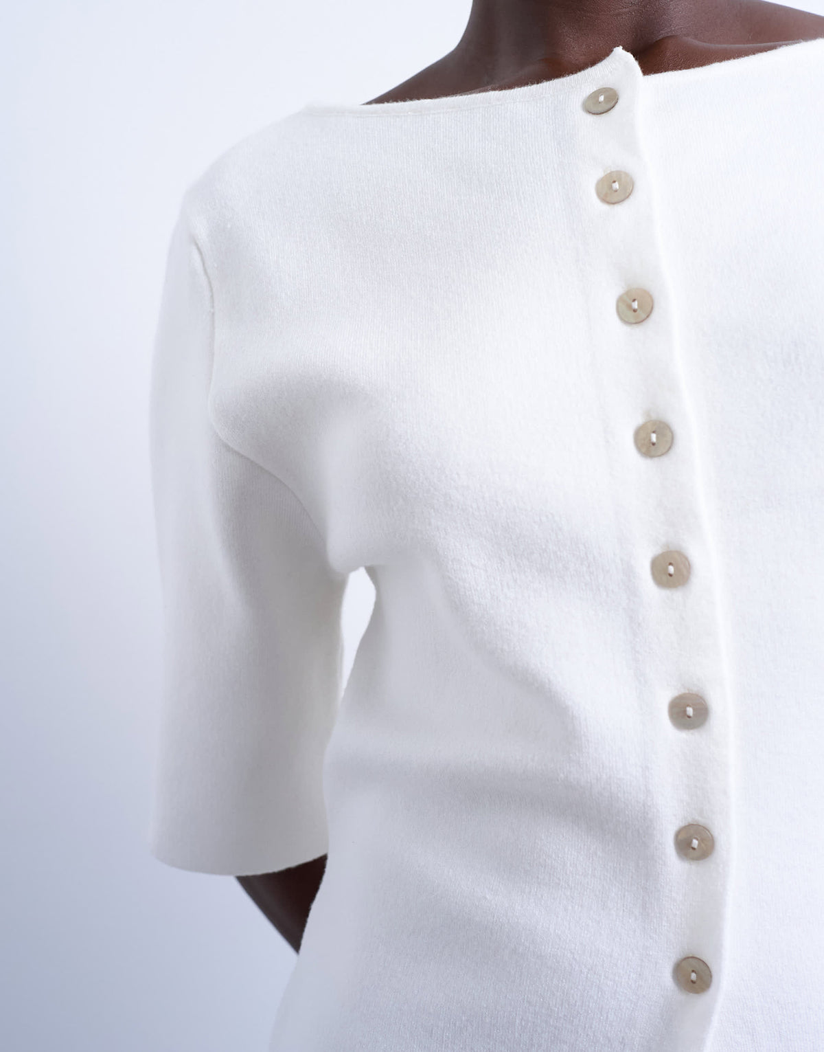 Topshop knitted compact cardigan in ecru