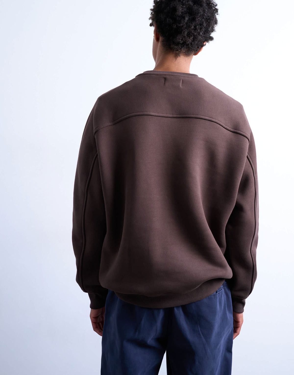 Topman heavyweight raglan sweatshirt with raw seam in brown
