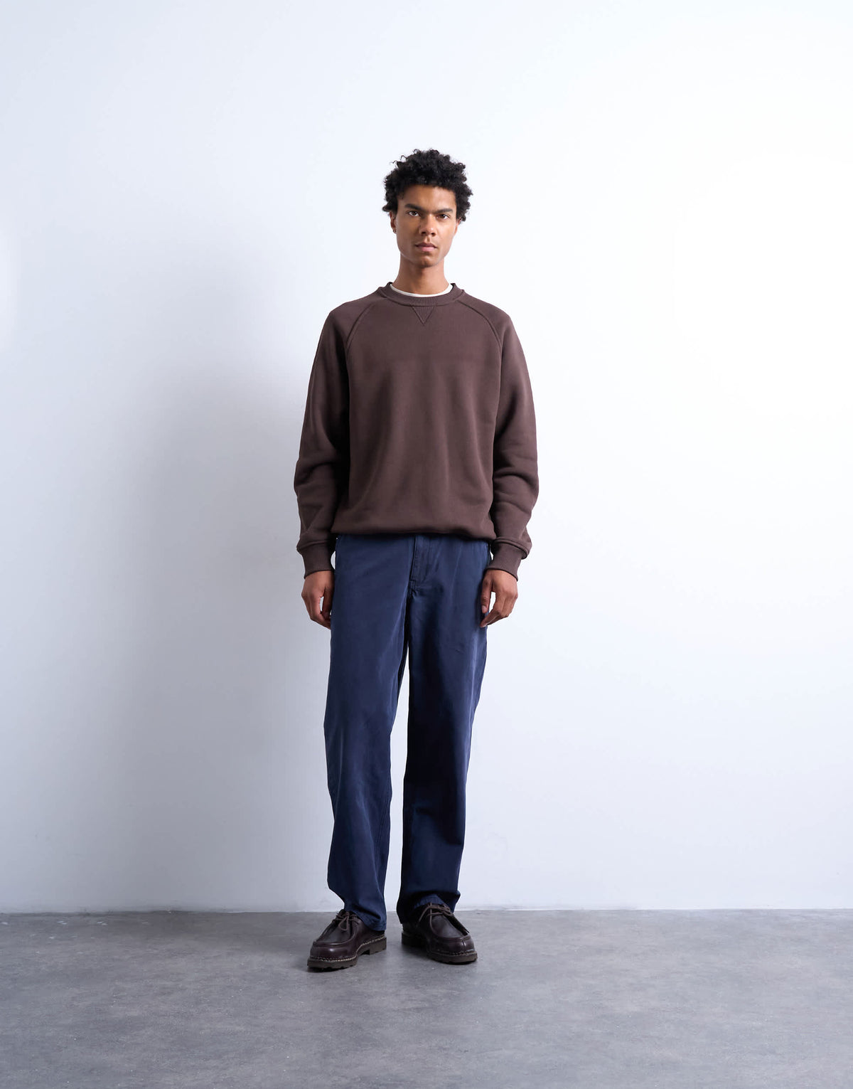 Topman heavyweight raglan sweatshirt with raw seam in brown
