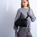 Topshop Charlie medium nylon cross body bag in black