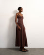 Topshop dropped waist maxi sundress in chocolate