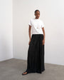 Topshop shirred waist crinkle full circle skirt in black