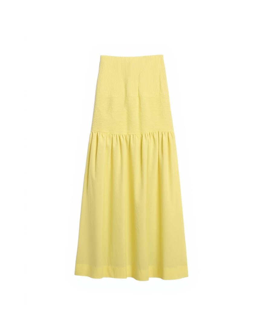 Topshop tiered crinkle maxi skirt in yellow
