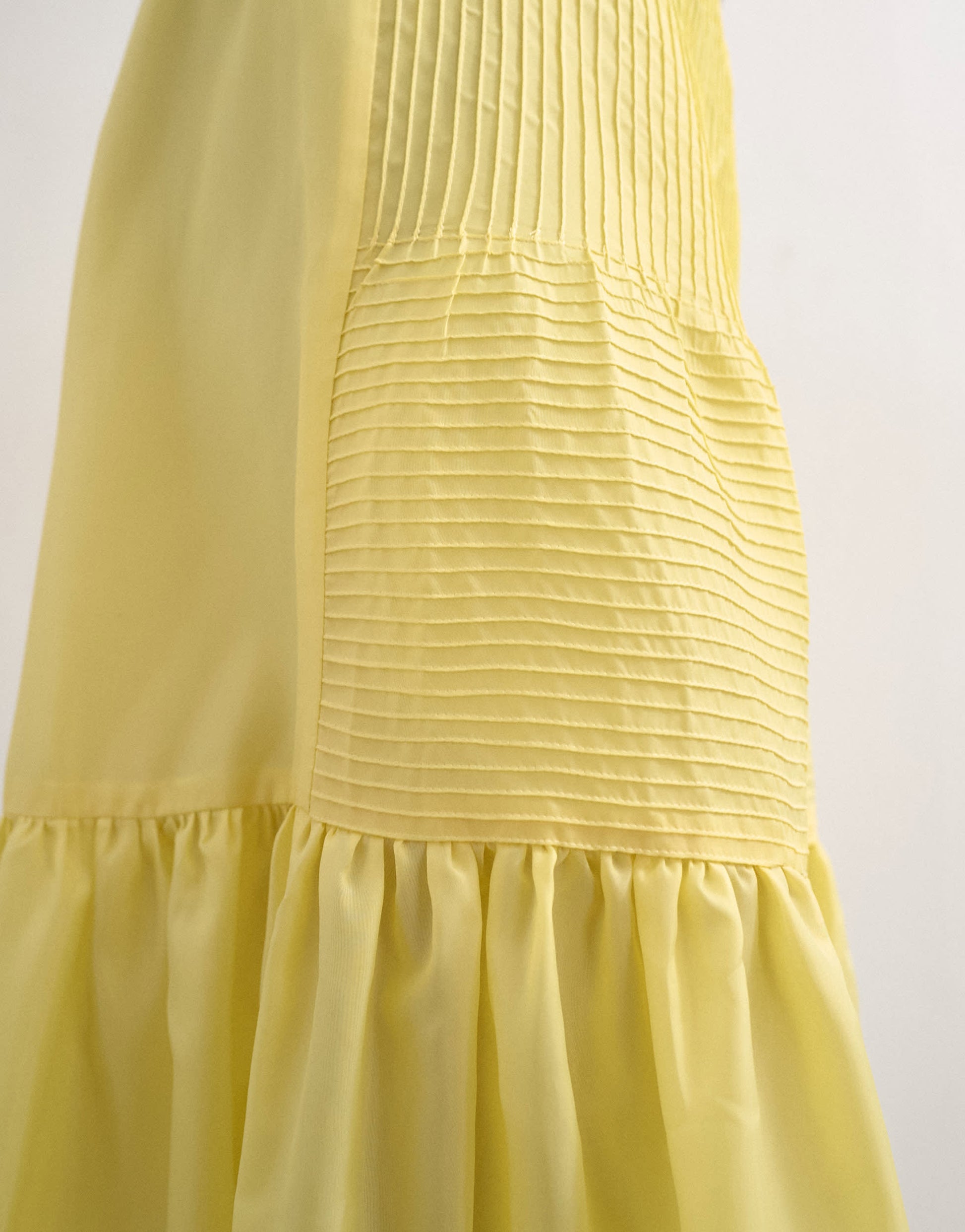 Topshop tiered crinkle maxi skirt in yellow