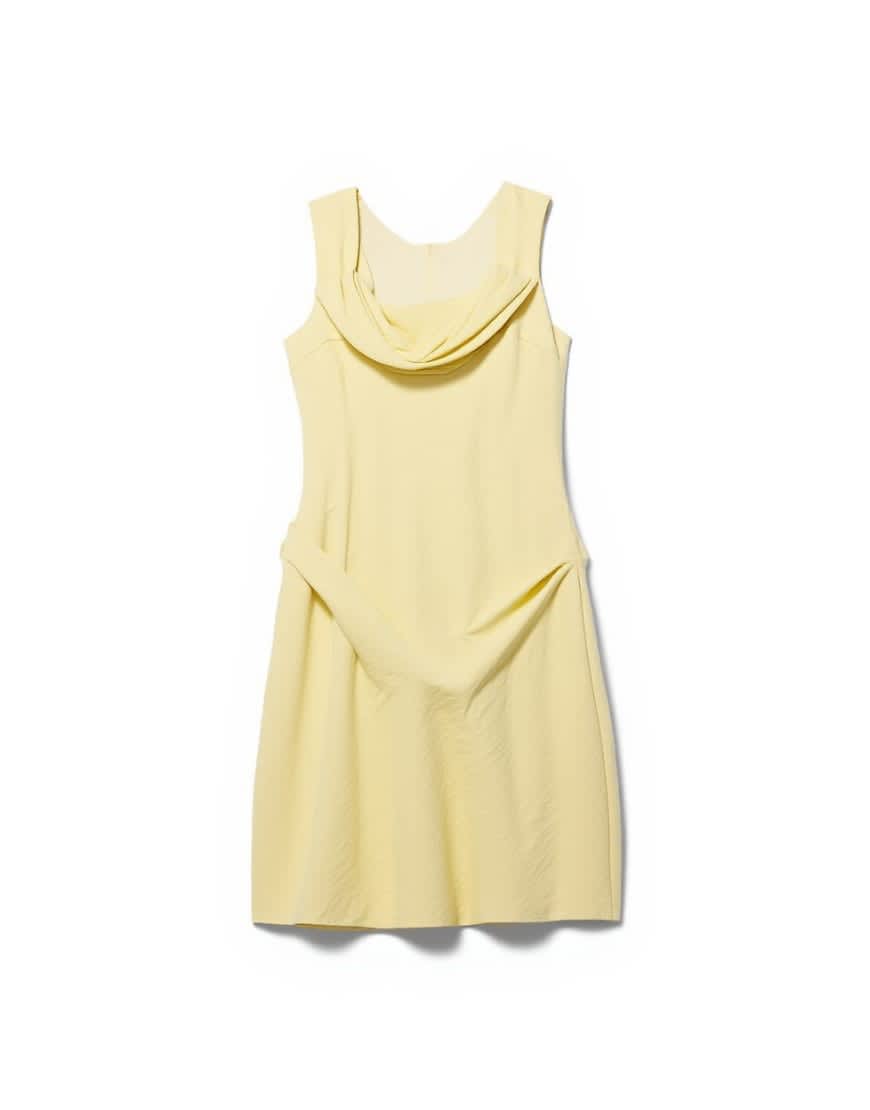 Topshop structured drape mini dress in soft lime