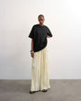 Topshop shirred waist crinkle full circle skirt in natural