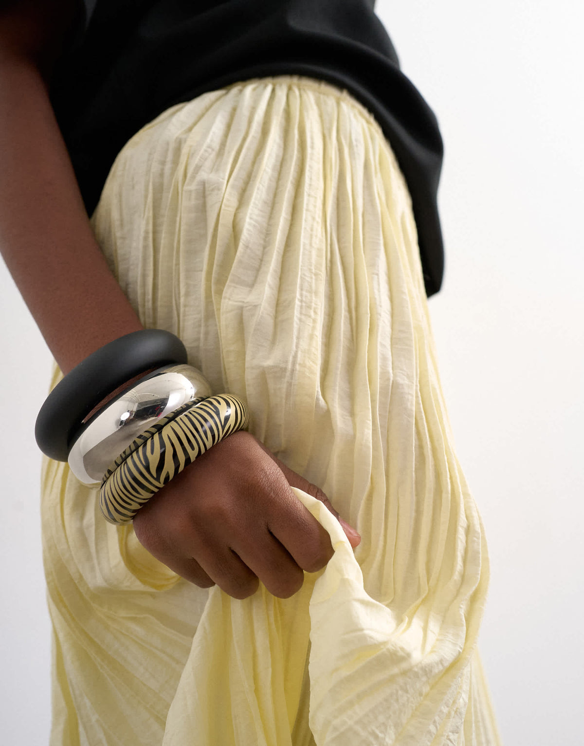 Topshop shirred waist crinkle full circle skirt in natural