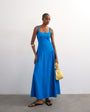 Topshop dropped waist maxi sundress in cobalt blue