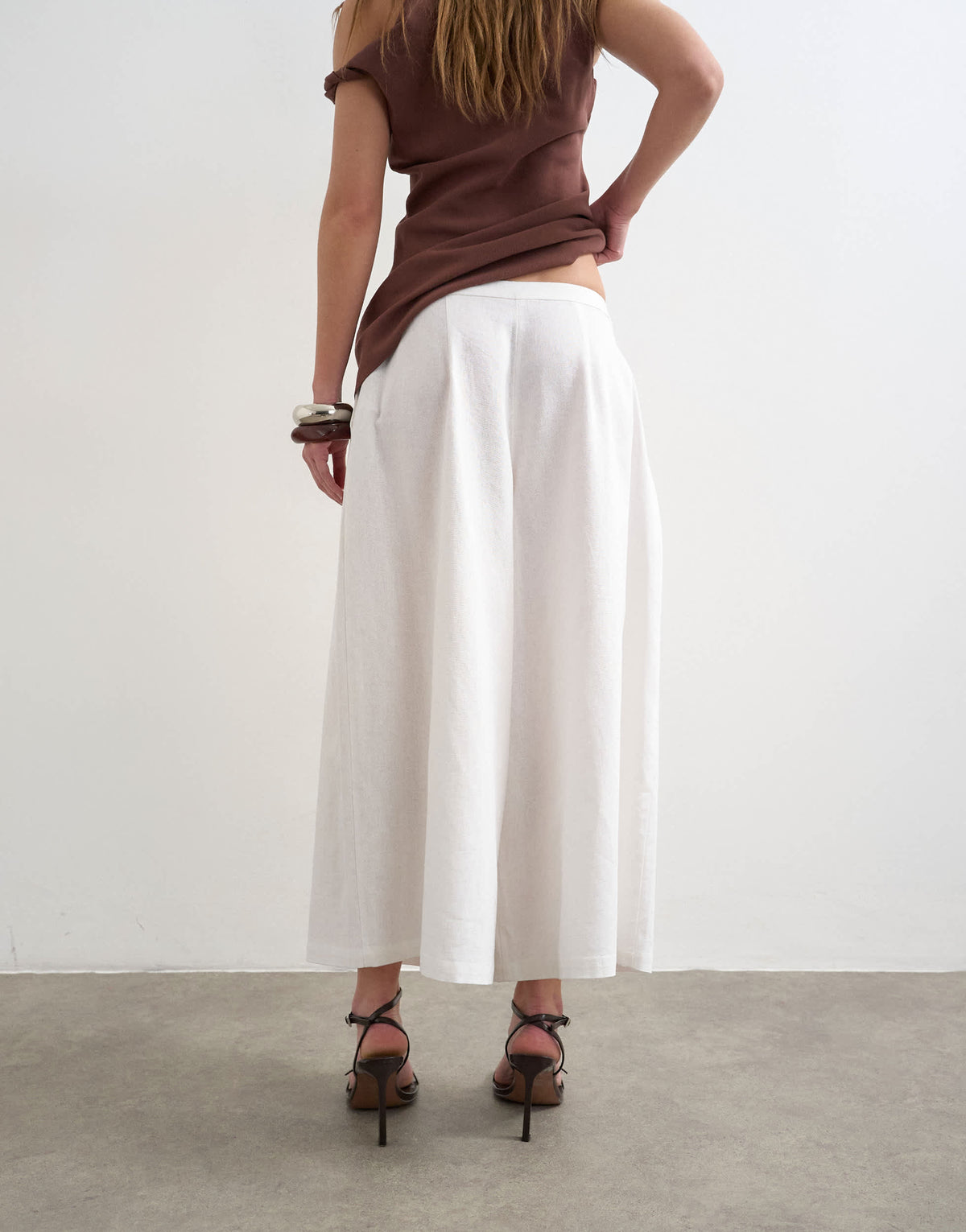 Topshop linen A line culotte in white
