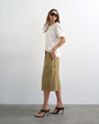 Topshop longline cargo short in tan