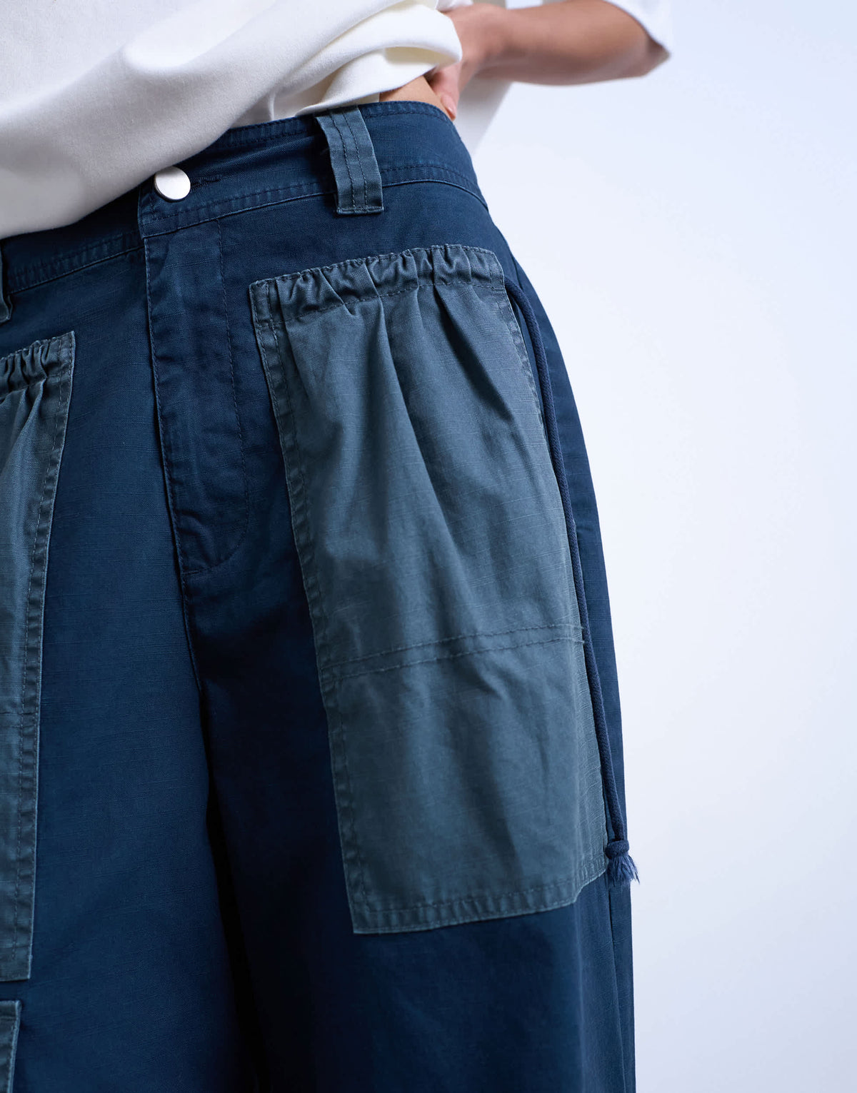 Topshop two toned cargo trousers with deep pockets in slate