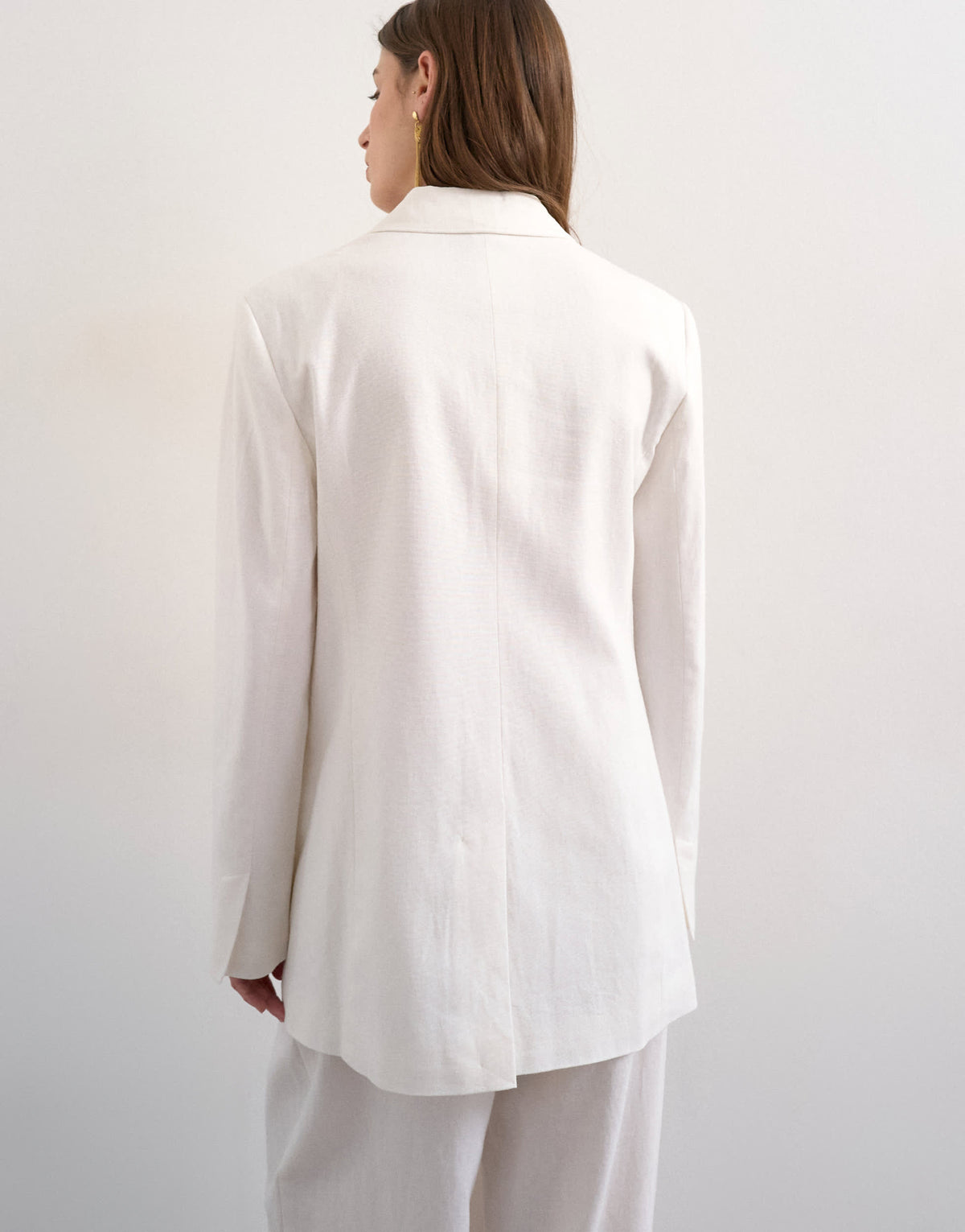 Topshop linen chuck on blazer in ecru