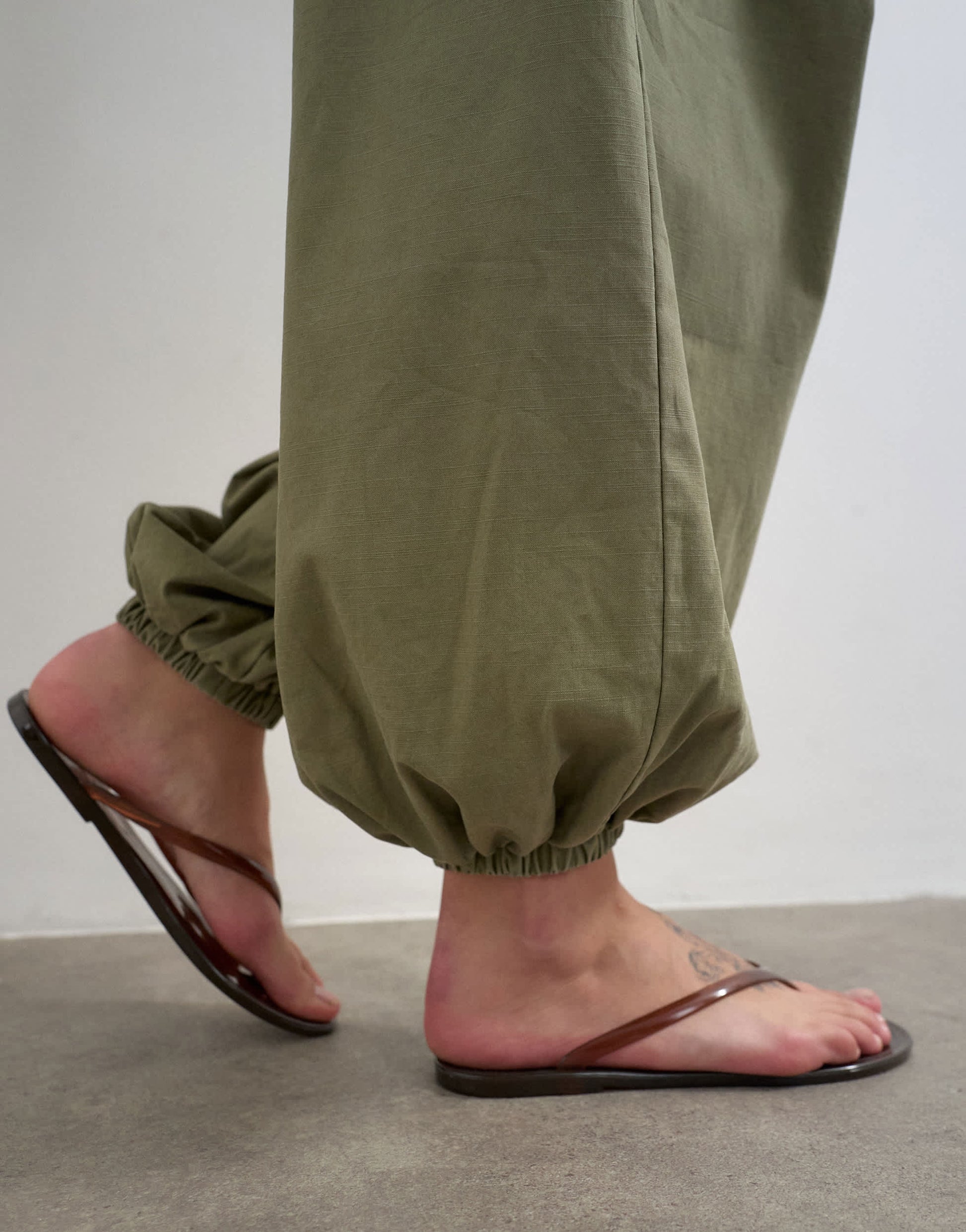 Topshop balloon ripstop cargo trouser in khaki