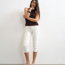 Topshop high rise capris jean in white
