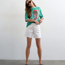 Topshop Denim-Shorts Editor in Weiß