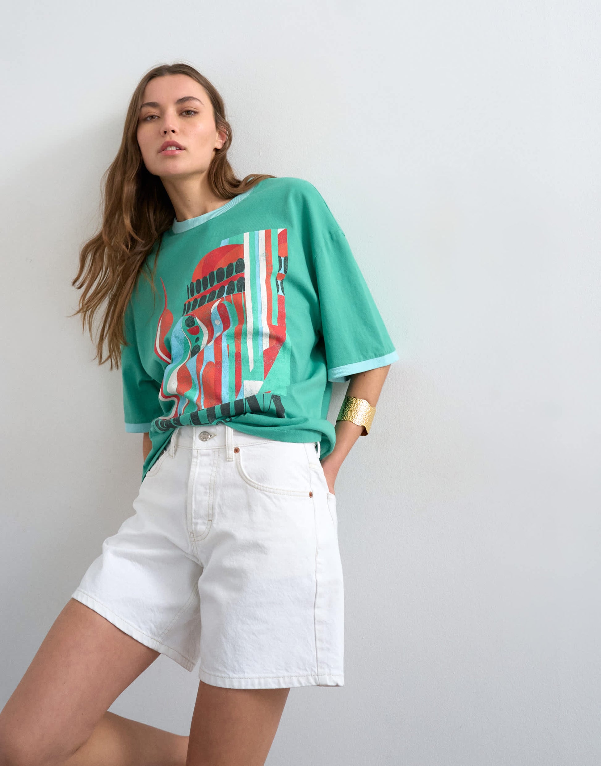 Topshop denim Editor shorts in white