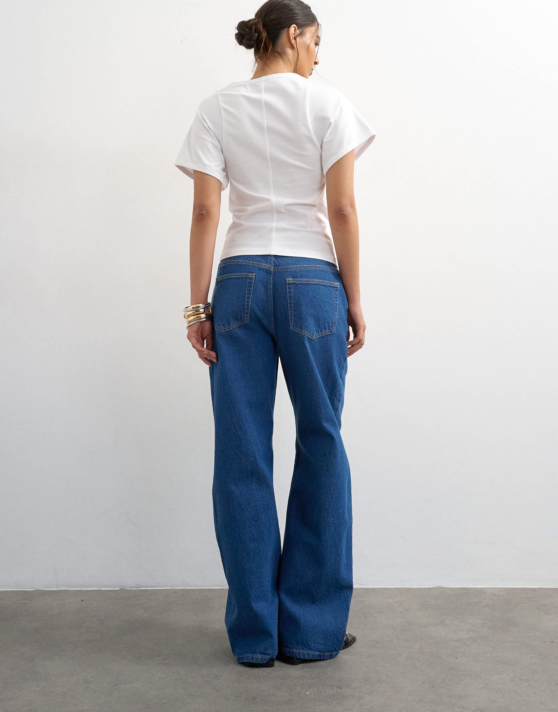 Topshop Column mid rise jean in rich blue