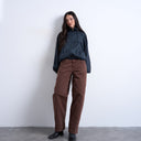 Jean ample taille basse Lowrie de Topshop, couleur chocolat