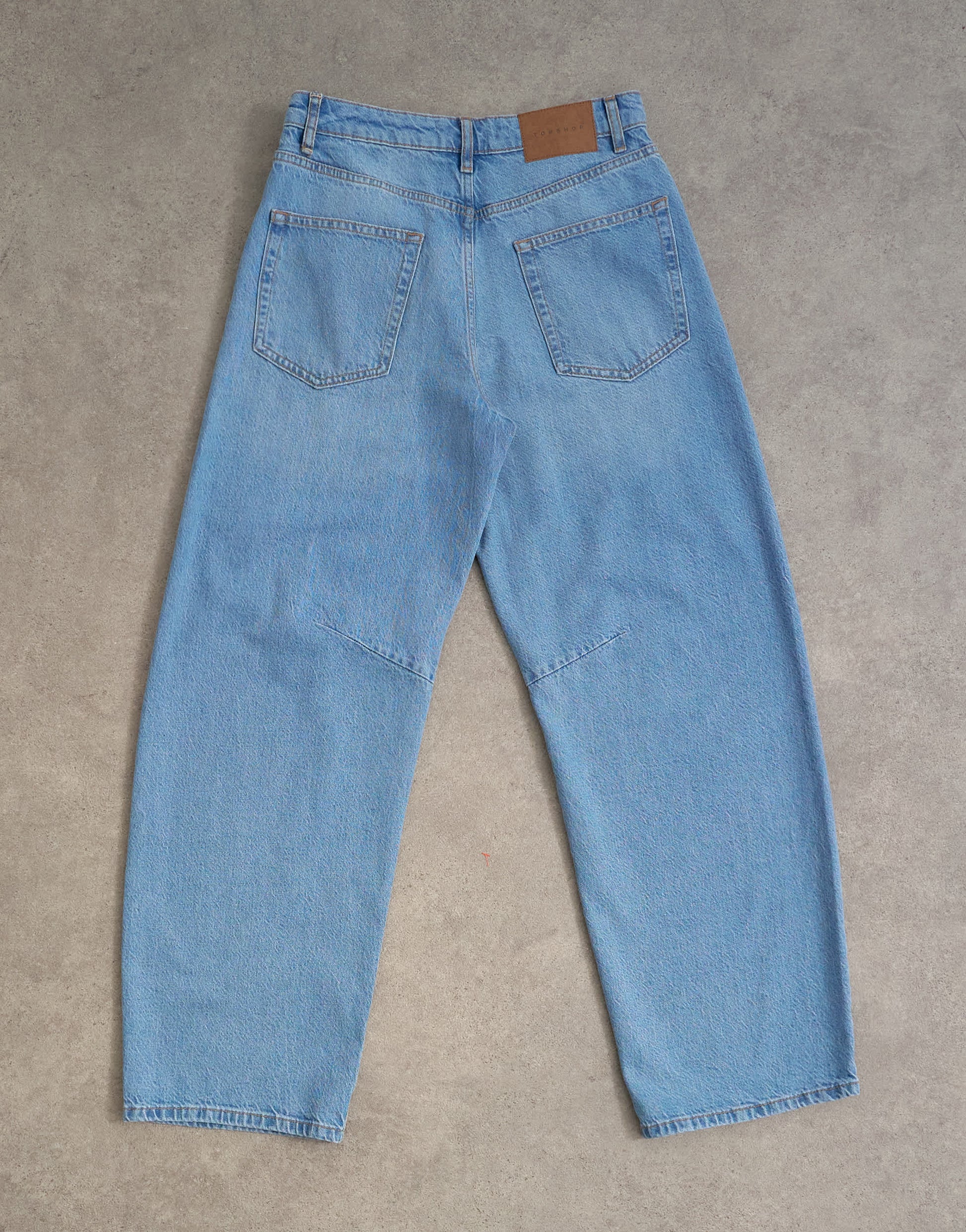Topshop barrel mid rise jean in bleach