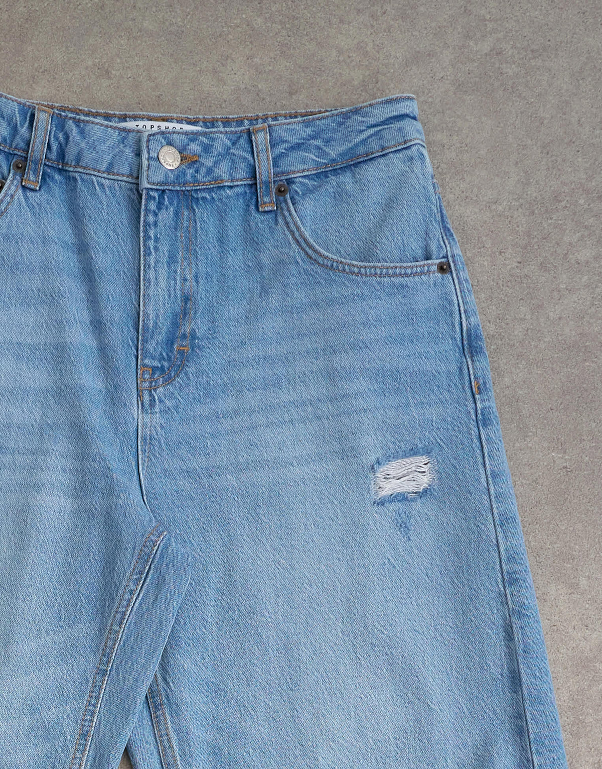 Topshop barrel mid rise jean in bleach