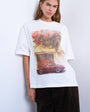 Topshop graphic oversized retro car print tee in white