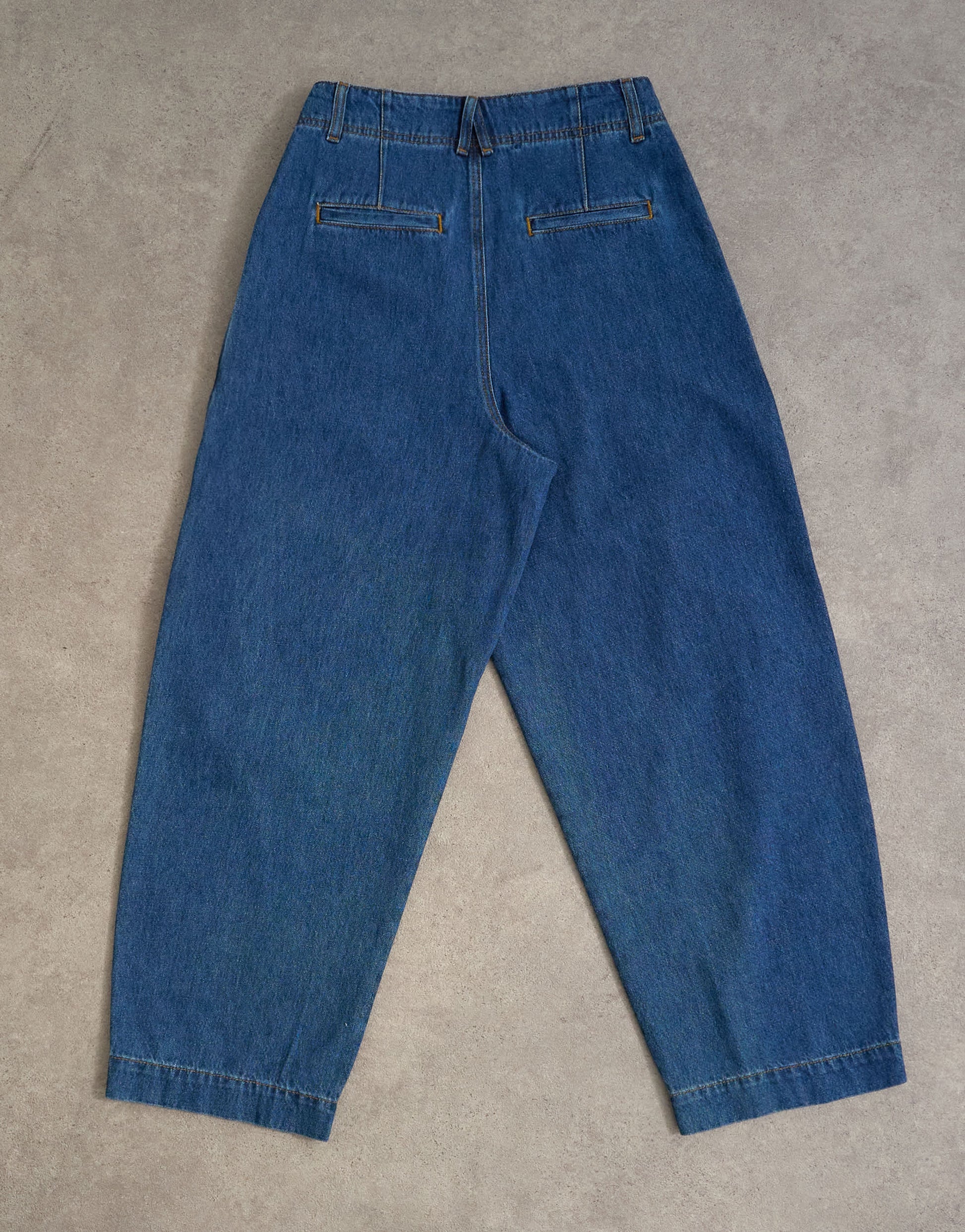 Topshop wide leg pleated tailored jean in indigo