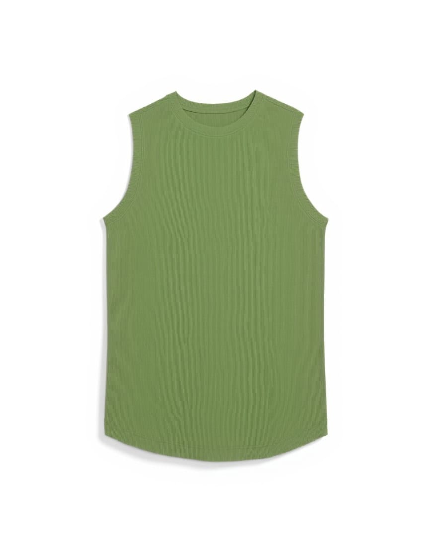 Topshop rib boyfriend tank in green