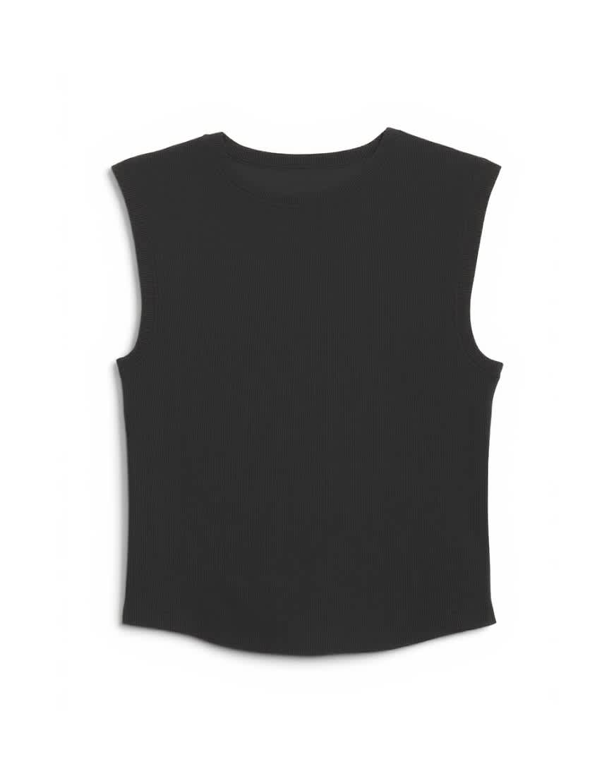 Topshop rib boyfriend tank in black
