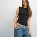 Topshop rib boyfriend tank in black