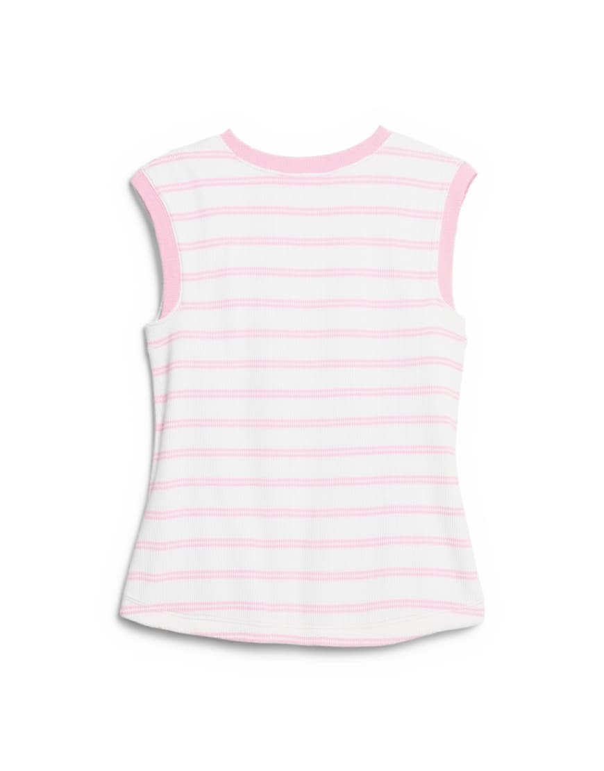 Topshop stripe rib boyfriend tank in pink
