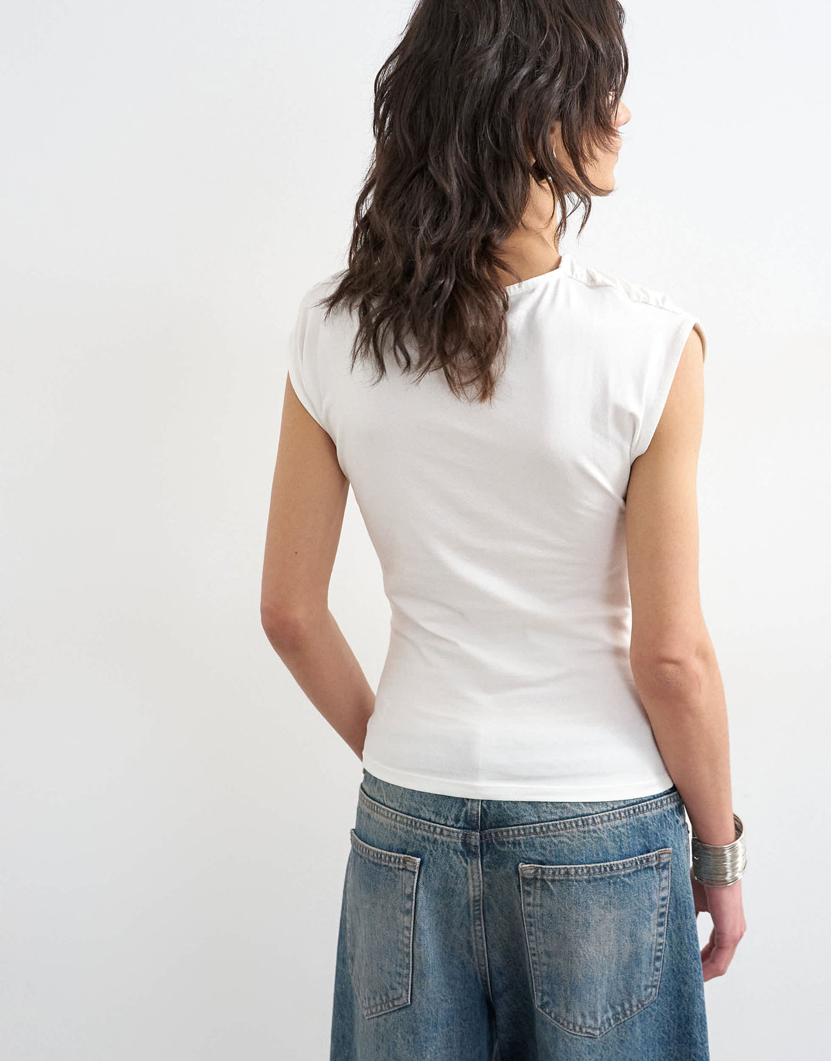Topshop knot detail tee in white