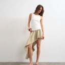 Topshop knot detail ruched side tank in ivory