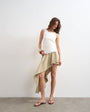 Topshop knot detail ruched side tank in ivory