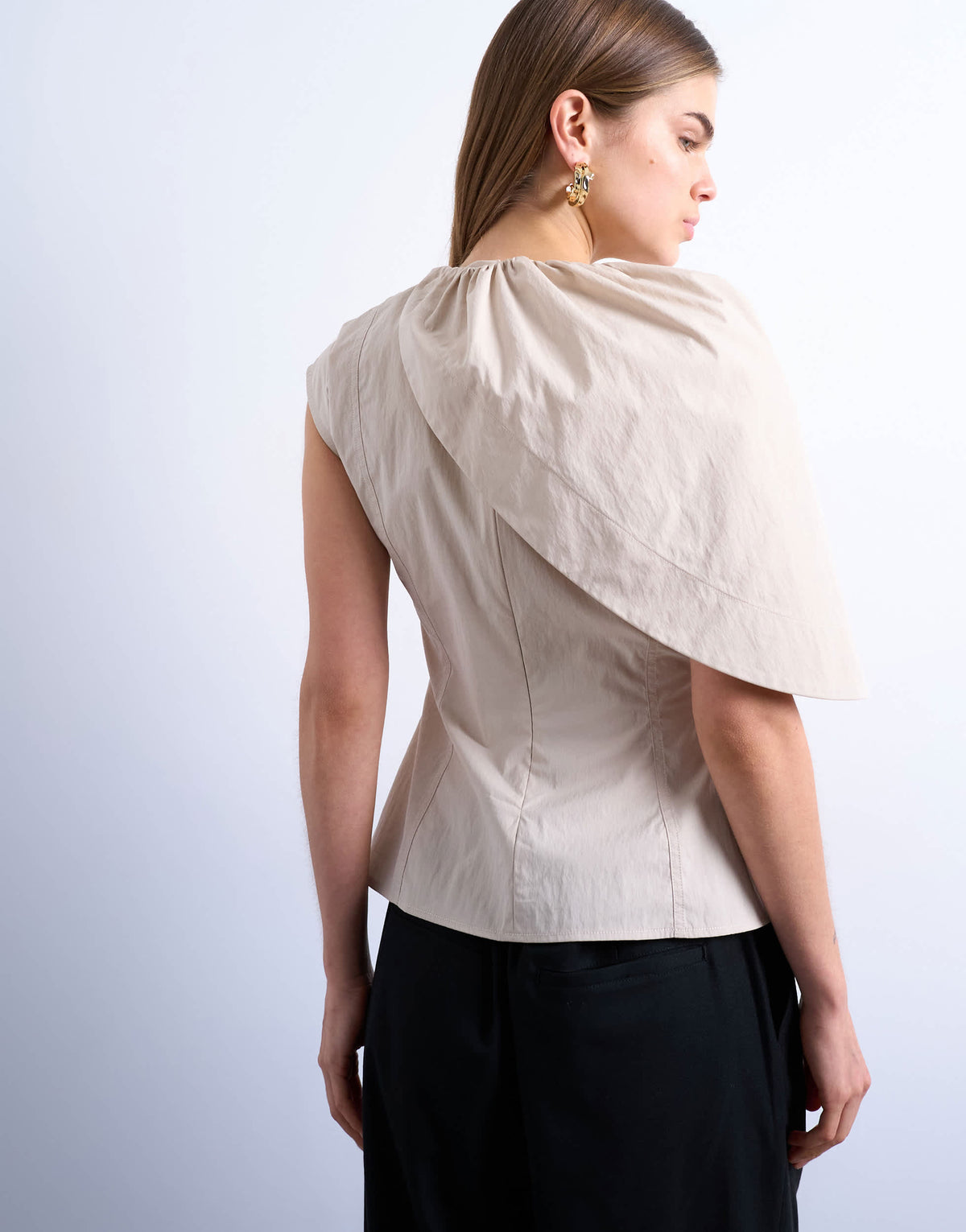 Topshop cape structured top in oyster