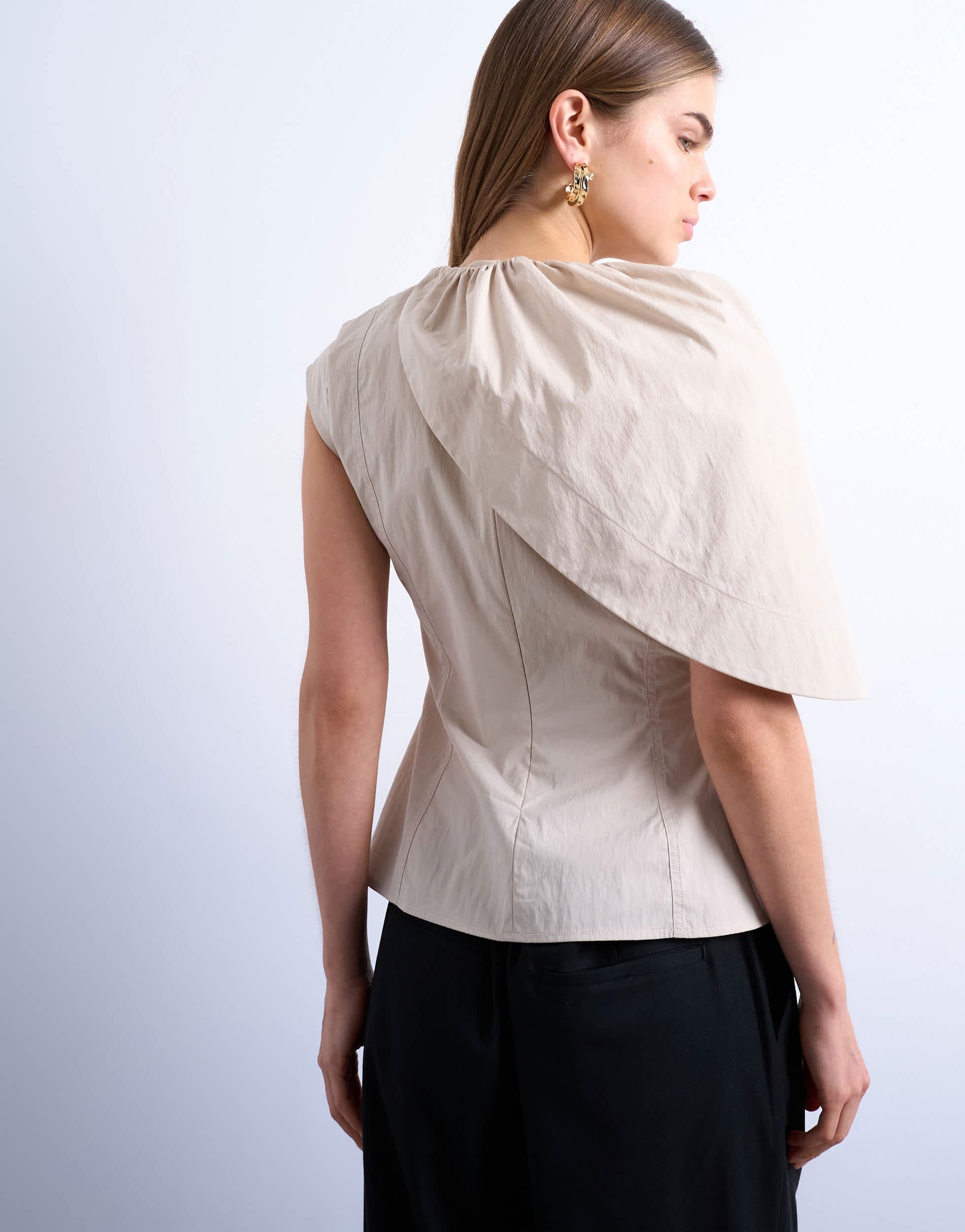 Topshop cape structured top in oyster