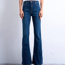 Topshop Jamie flare high rise jean in rich blue