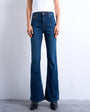 Topshop Jamie flare high rise jean in rich blue