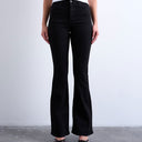 Topshop Jamie flare high rise jean in black
