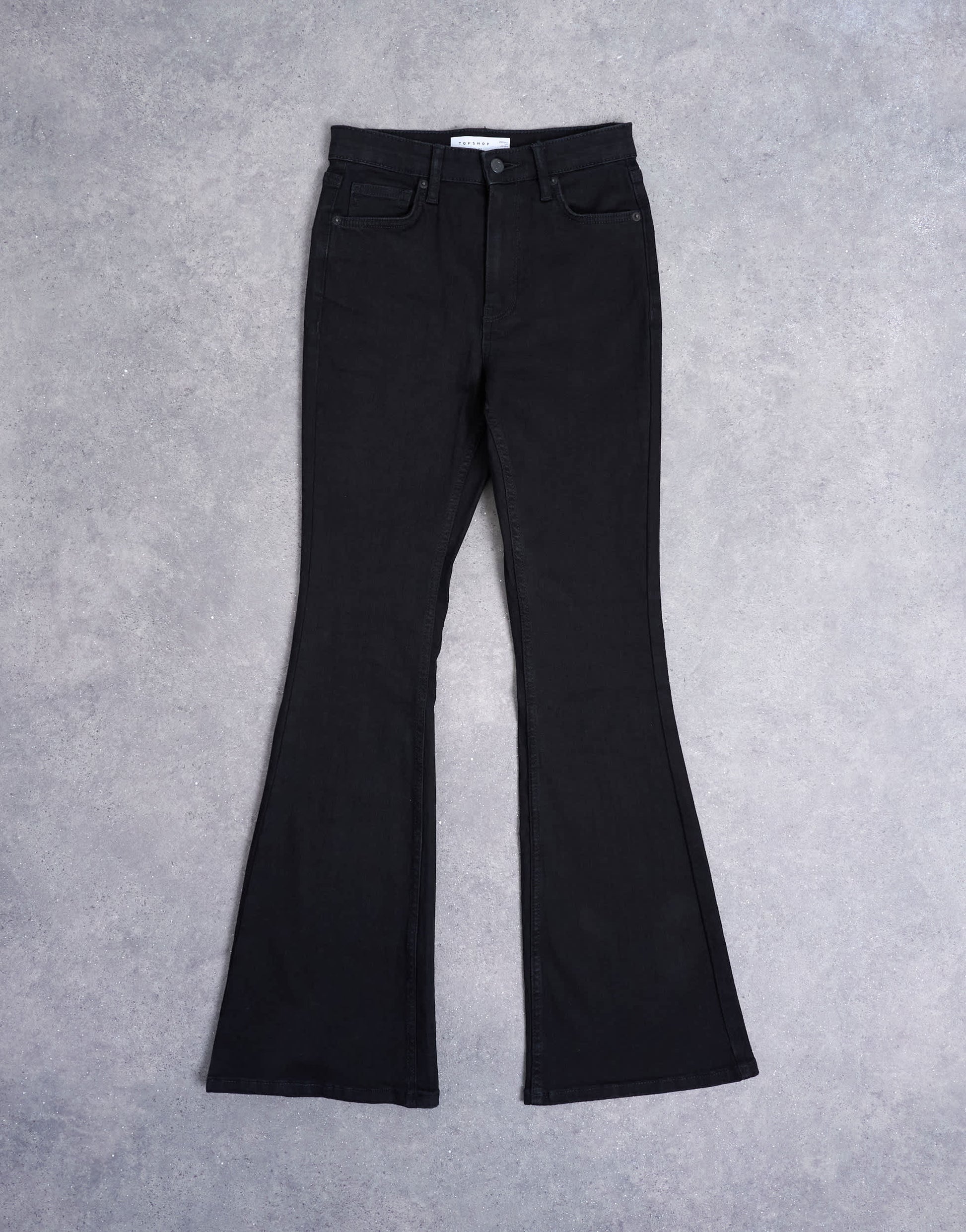 Topshop Jamie flare high rise jean in black