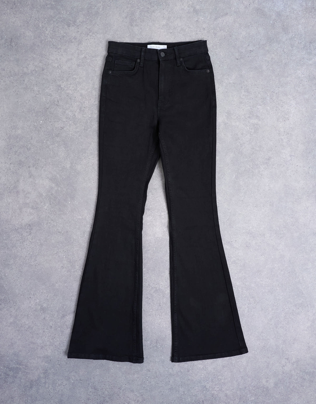 Topshop Jamie flare high rise jean in black