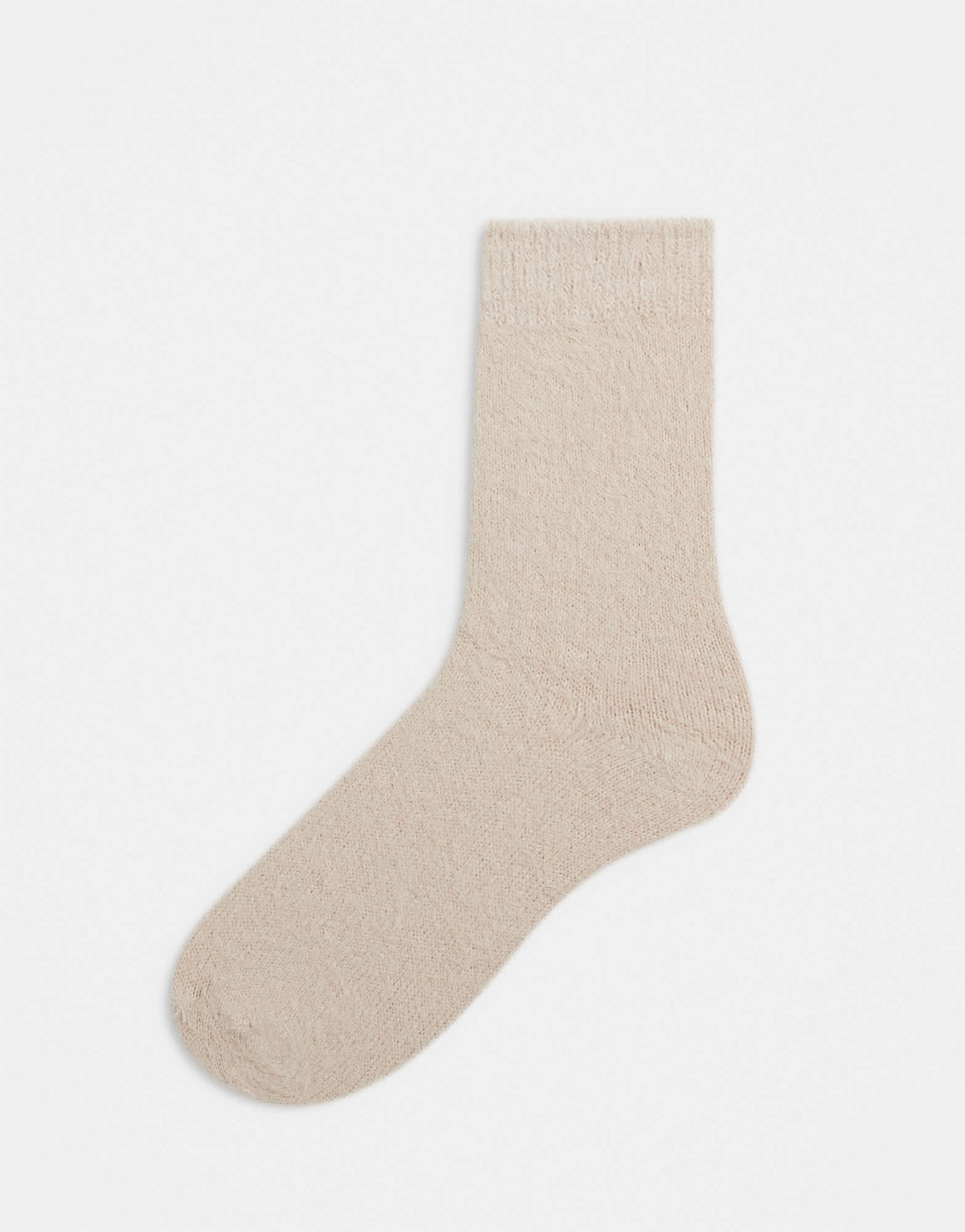 Topshop fluffy cosy sock in beige