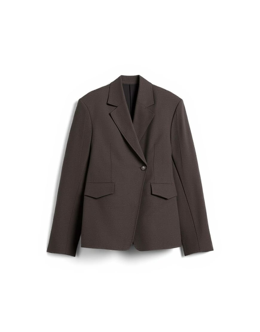 Topshop co ord asymmetric wrap  blazer with seam details in brown