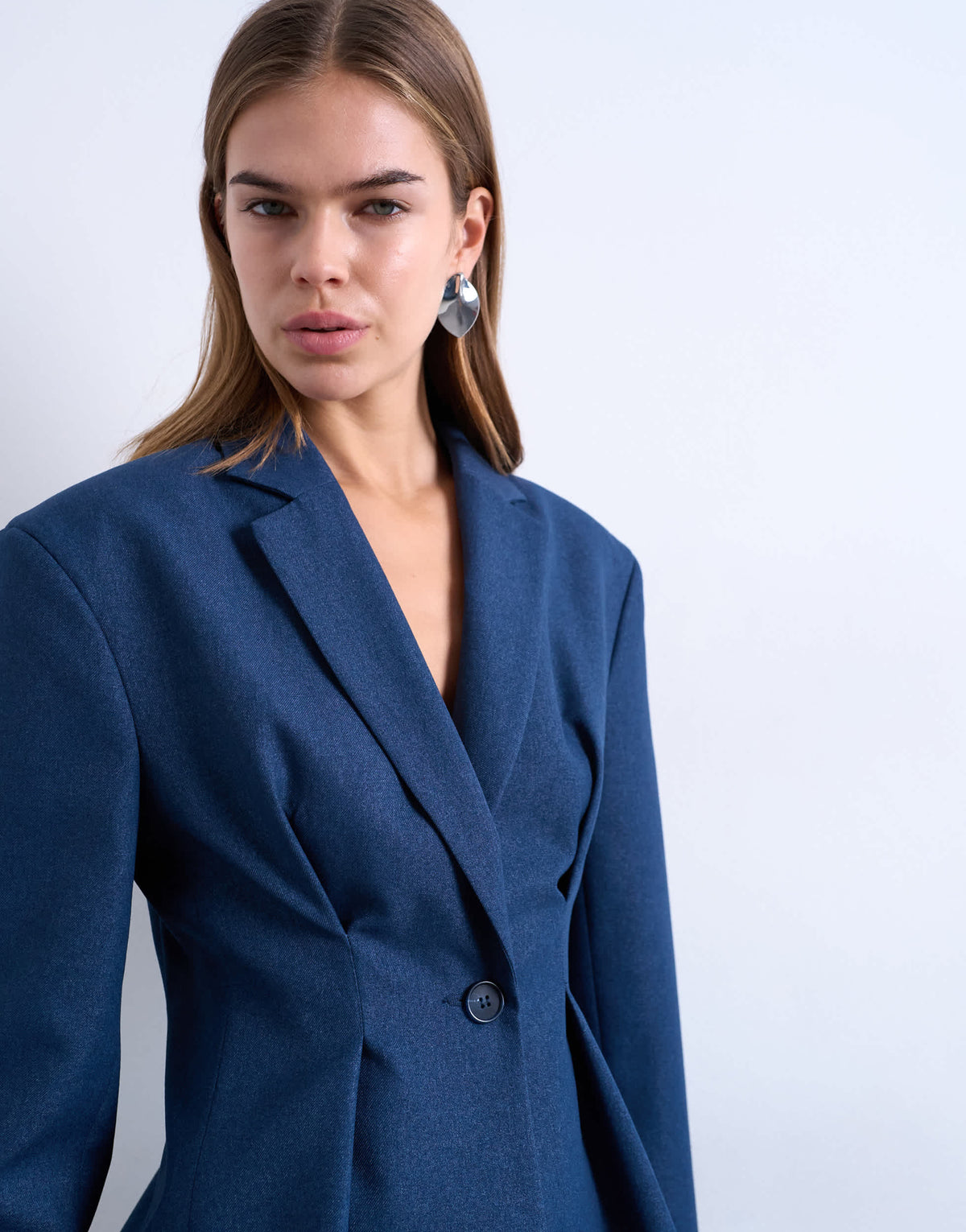 Topshop co ord extreme cinched waist blazer in navy