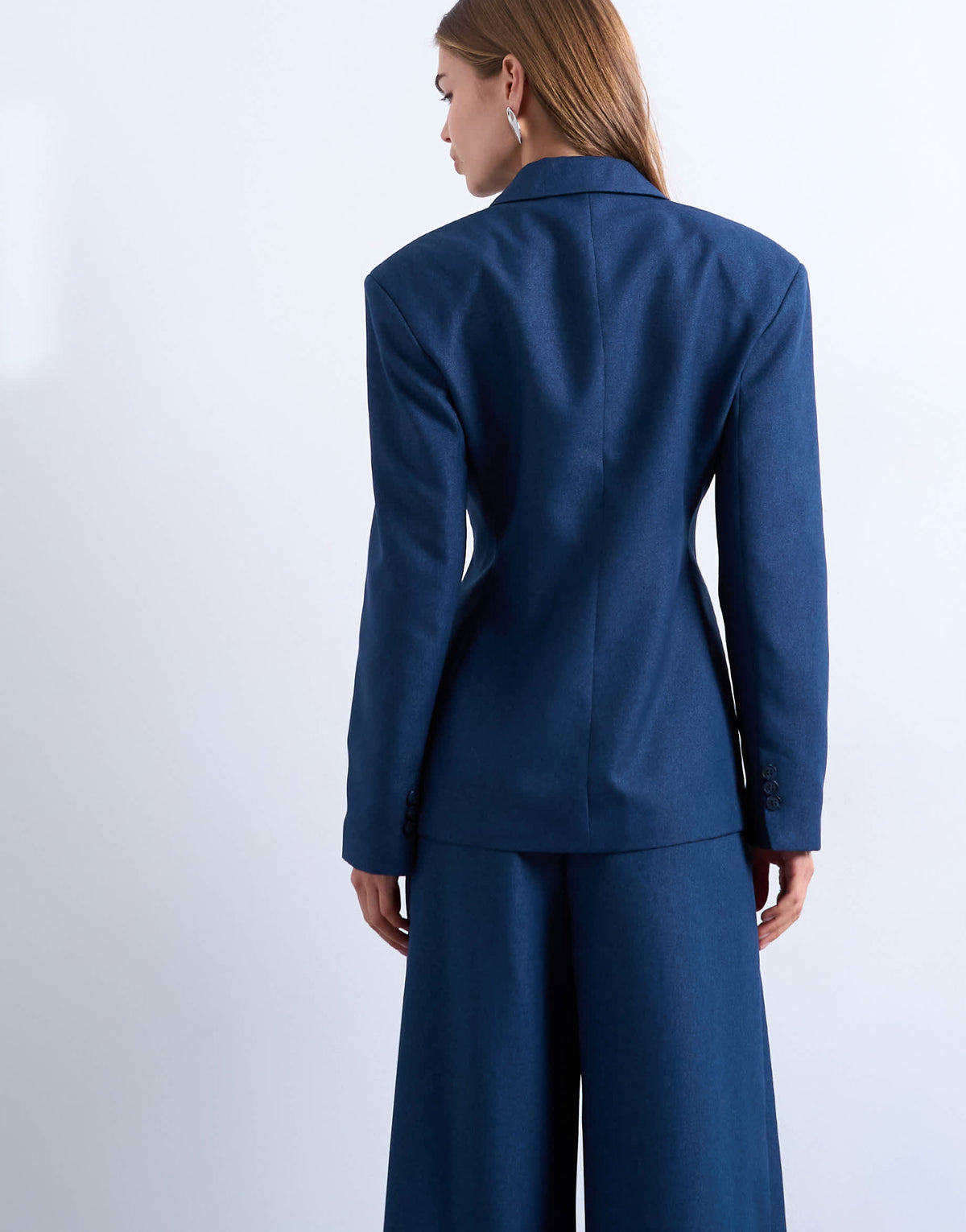 Topshop co ord extreme cinched waist blazer in navy