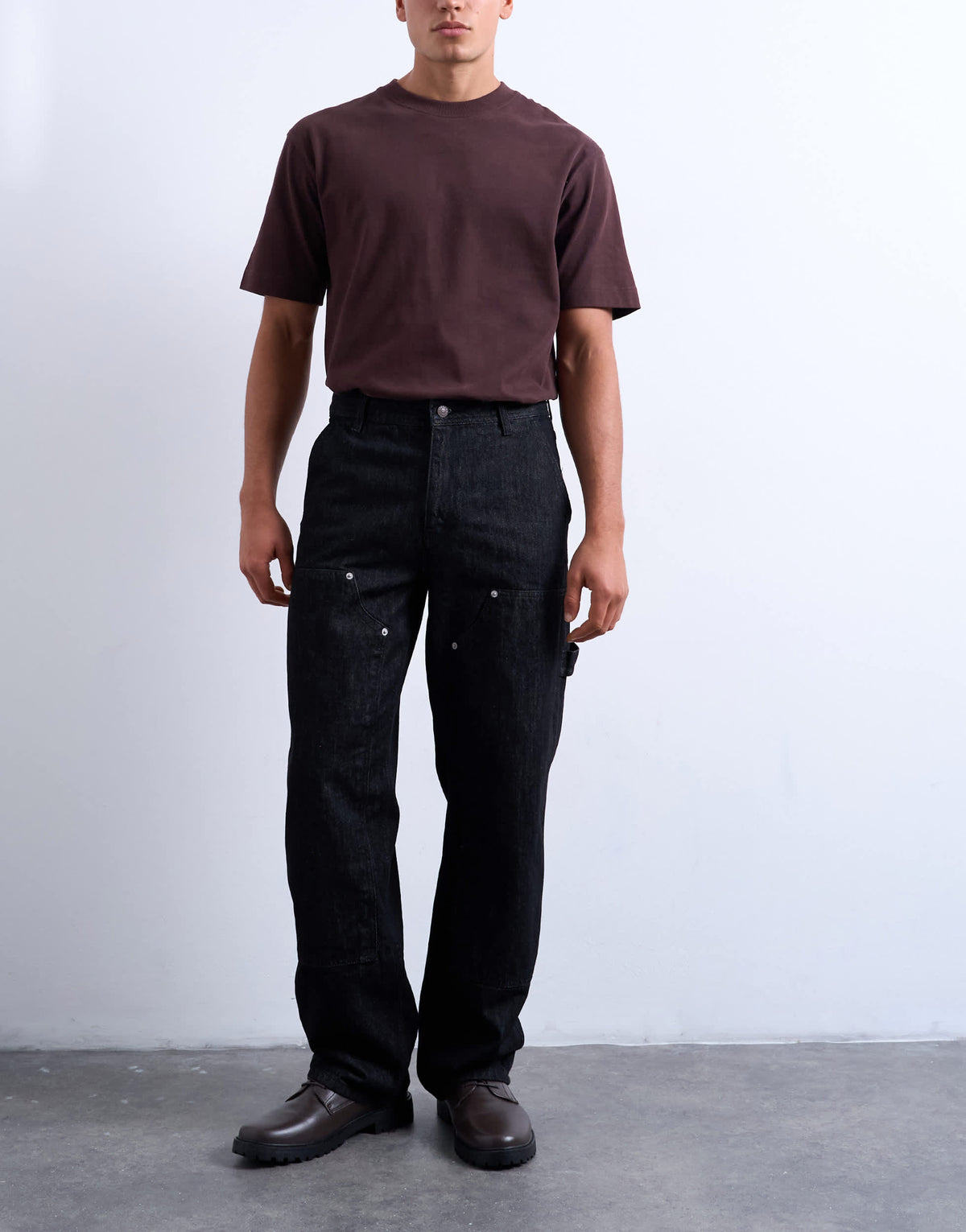 Topman baggy carpenter jean in raw black