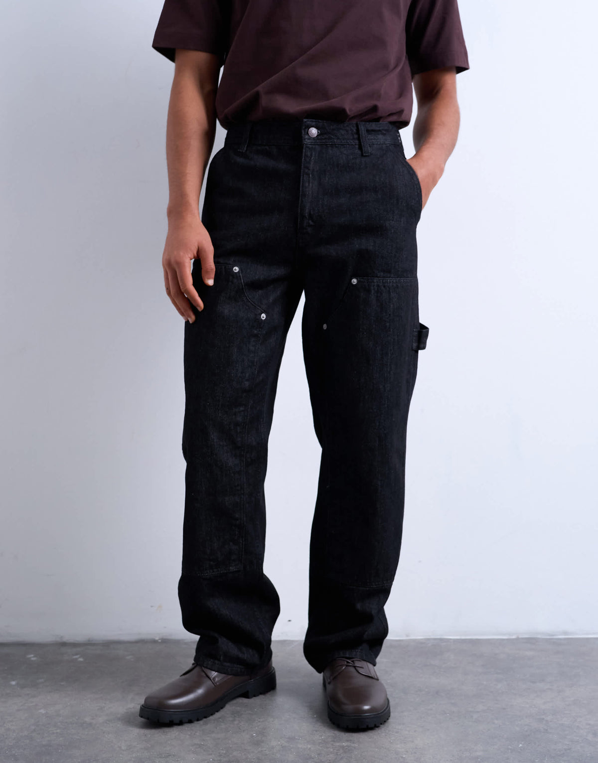Topman baggy carpenter jean in raw black