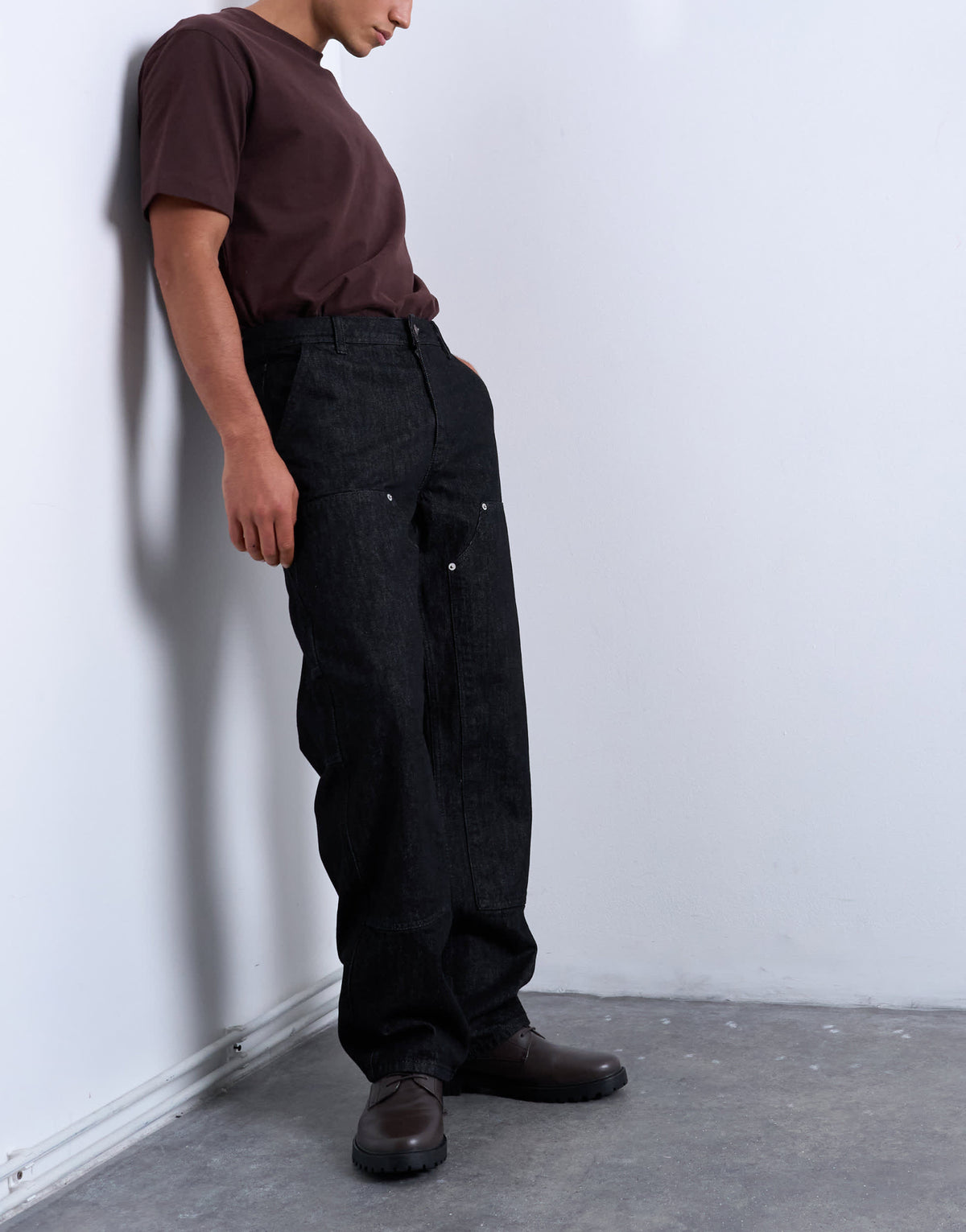 Topman baggy carpenter jean in raw black