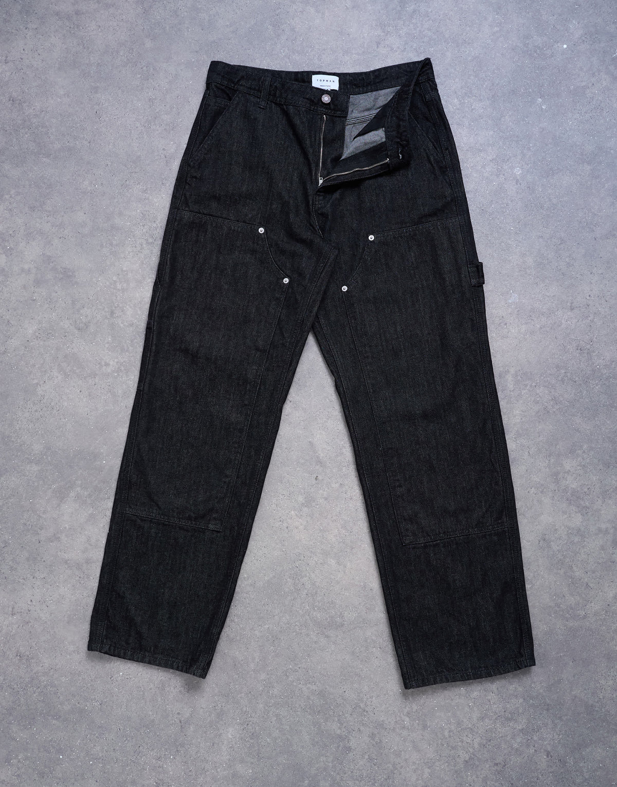 Topman baggy carpenter jean in raw black